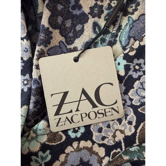 ZAC Zac Posen Pepper Jumpsuit Size 8 Blue Aqua Floral Sleeveless Made USA NWT - Picture 6 of 16